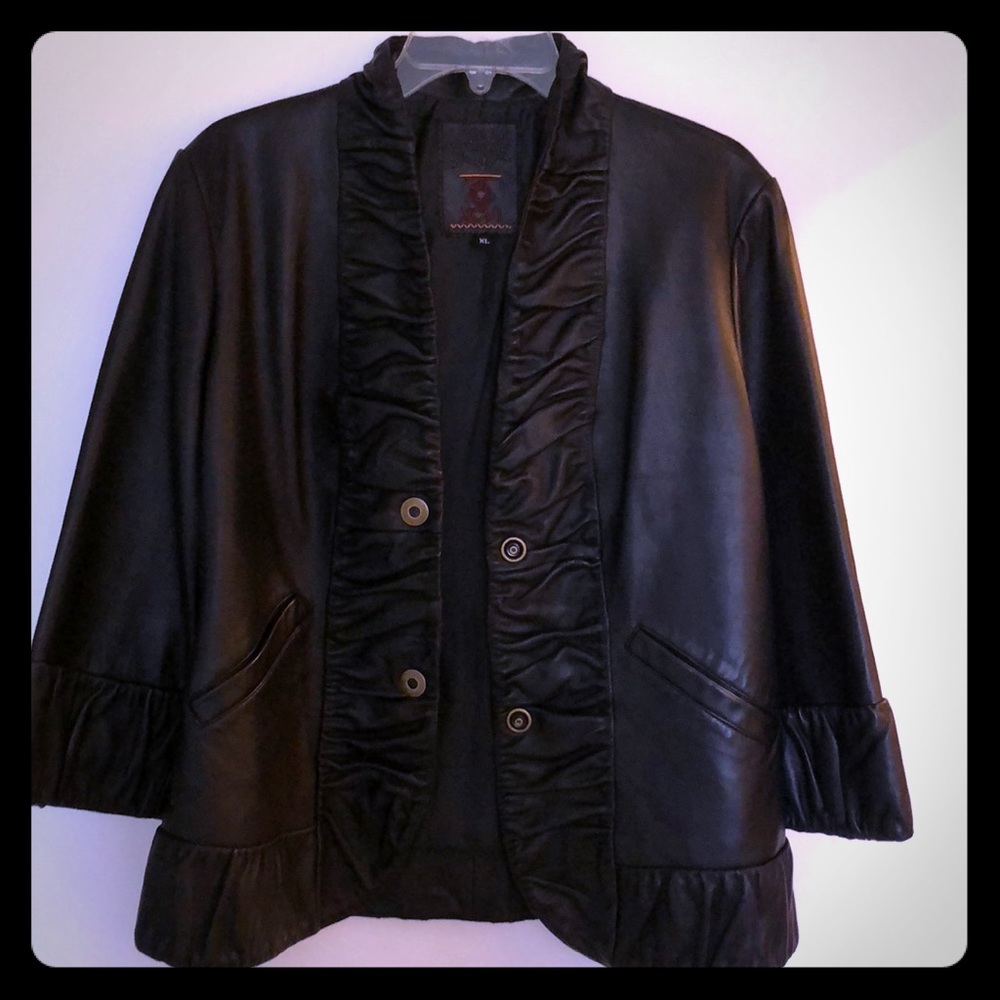 Black leather jacket